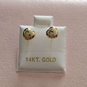 NEW 14KT Gold Heart Earrings